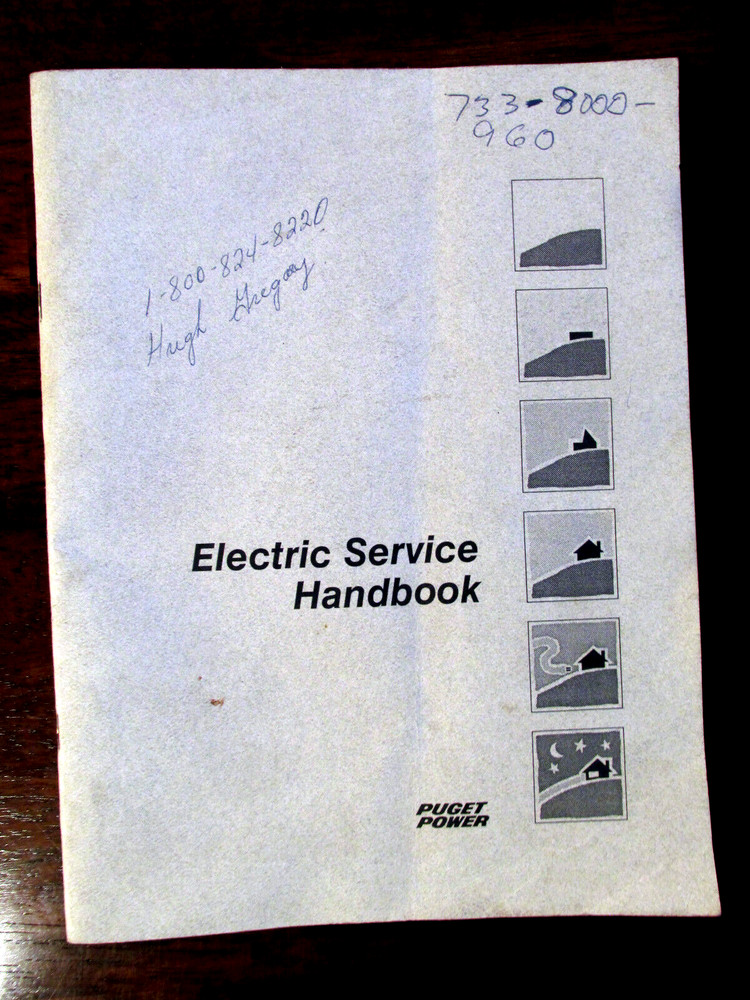 PUGET POWER ELECTRIC SERVICE HANDBOOK Manual Guide 47 pages