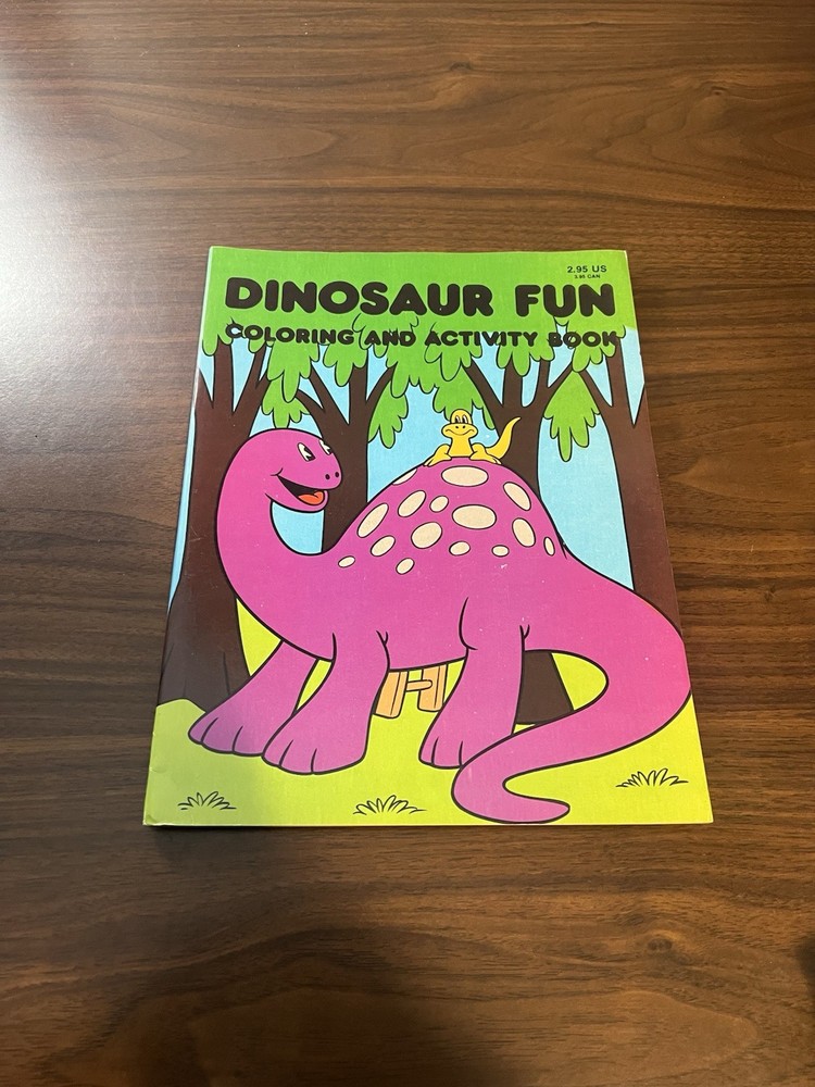 Dinosaur Fun Coloring and Activity Book 1987 Vintage Like New