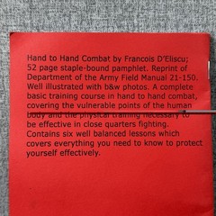 Original Hand to Hand Combat by Francois D’Eliscu Last Word Press Pamphlet Book