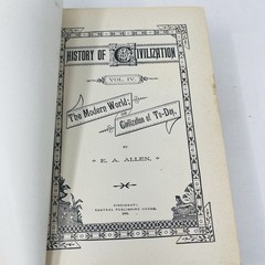 History of Civilization E.A. Allen 1889 HC Volumes 1-4 Complete Set Antique