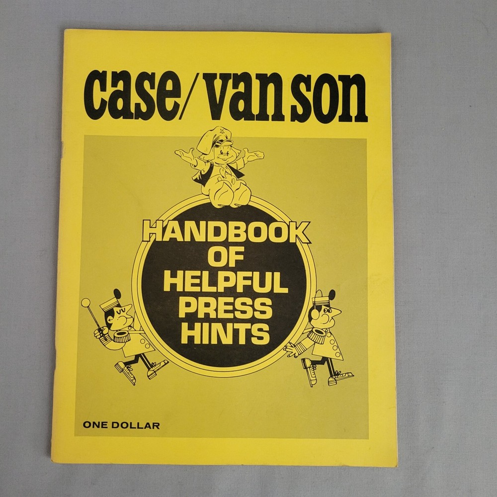 Vintage 1970s Booklet Van Son Helpful Press Hints 47 Pages Ink Tips Mixing
