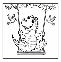 Cute Dinosaurs Coloring Book for Kids Ages 4-8 | Fun Prehistoric Activity Book |