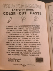 NEW CLEAN No marks VINTAGE 1990 FUN TO LEARN ACTIVITY BOOK COLOR, CUT, PASTE